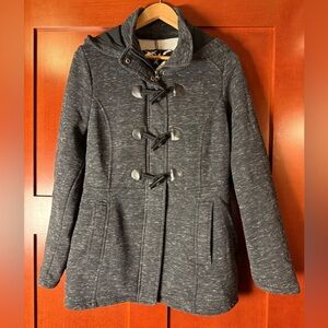 Sebby Charcoal Toggle Utility Jacket Size Large